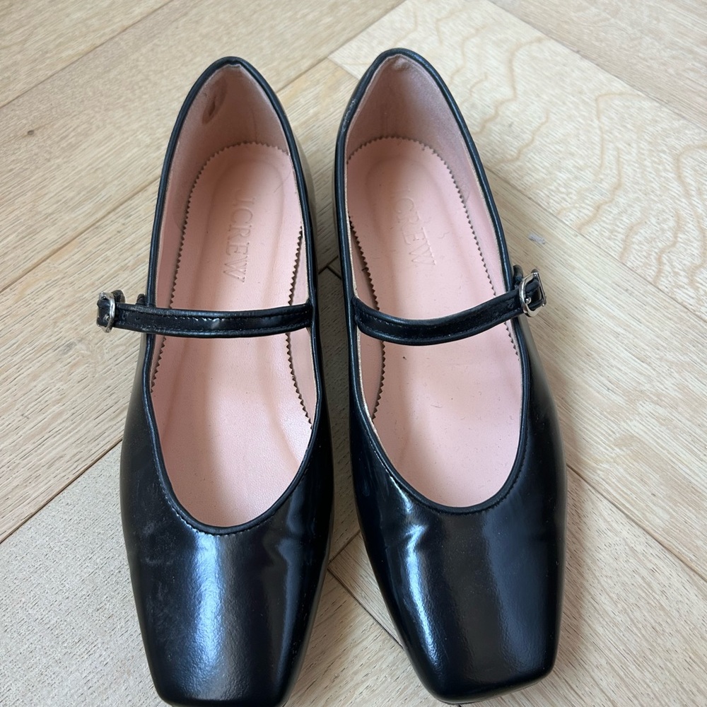 J. Crew Black Mary Jane Flats with Square Toe